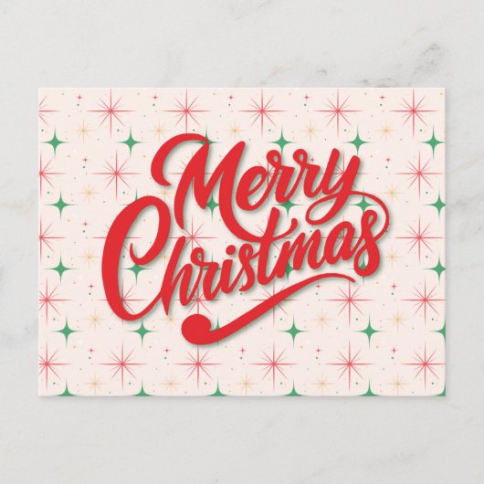 Retro Prettig Kerstmis Ansichtkaart Feestdagenkaart (Voorkant)