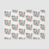 Retro Prettig Kerstmis  Hulst Takken Trillingen Tissuepapier (Voorkant)