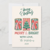 Retro Prettig & Leuke Kerstmis Feestdagenkaart (Voorkant)