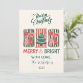 Retro Prettig & Leuke Kerstmis Feestdagenkaart (Staand voorkant)