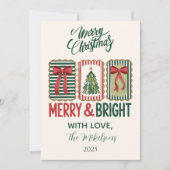 Retro Prettig & Leuke Kerstmis Feestdagenkaart (Voorkant)