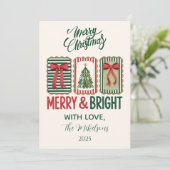Retro Prettig & Leuke Kerstmis Feestdagenkaart (Staand voorkant)