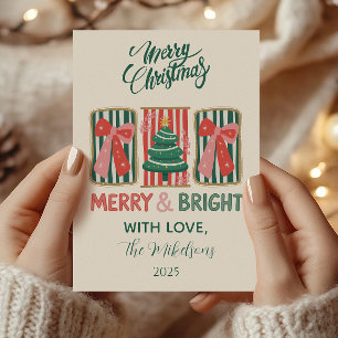 Retro Prettig & Leuke Kerstmis Feestdagenkaart