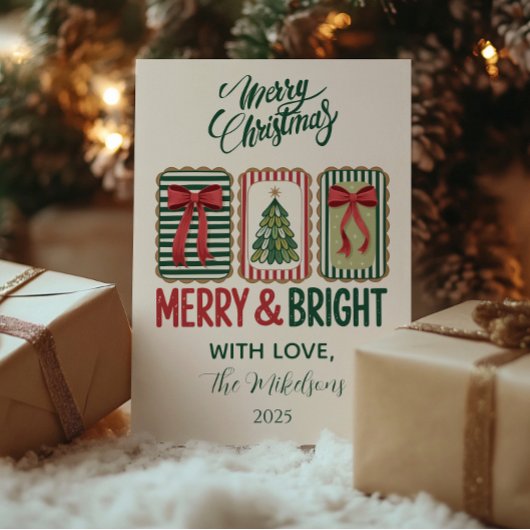 Retro Prettig & Leuke Kerstmis Feestdagenkaart