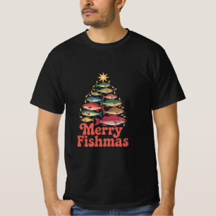 Retro Prettig VisKerstmis Visser Kerst Humor T-shirt