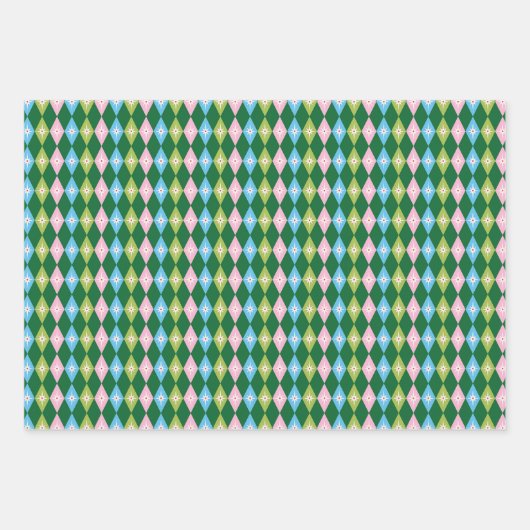 Retro Prettig Vrije Dagen Woorden Groen en Rood Inpakpapier Vel (Voorkant 2)