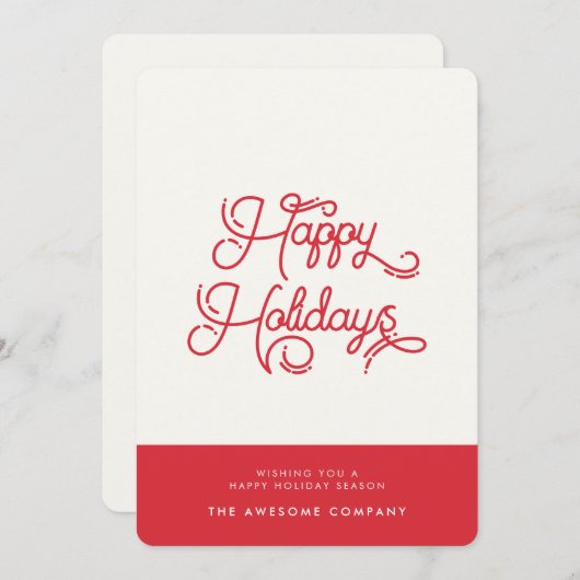 Retro  Prettige feestdagen bedrijf Feestdagenkaart (Voorkant / Achterkant)