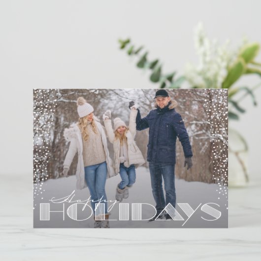 Retro Prettige feestdagen Typografie Kerstfeestdag Feestdagenkaart (Staand voorkant)