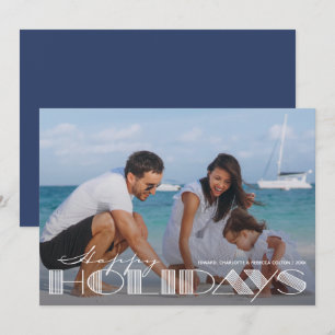 Retro Prettige feestdagen Typografie Kerstmis Feestdagenkaart