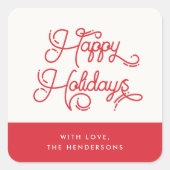 Retro Prettige feestdagen Vierkante Sticker (Voorkant)