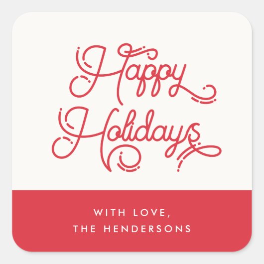 Retro Prettige feestdagen Vierkante Sticker (Voorkant)