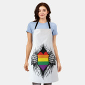 Retro Pride Gescheurde Shirt Vector Design_1 Schort (Gedragen)