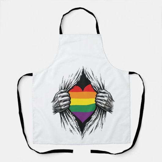 Retro Pride Gescheurde Shirt Vector Design_1 Schort (Voorkant)