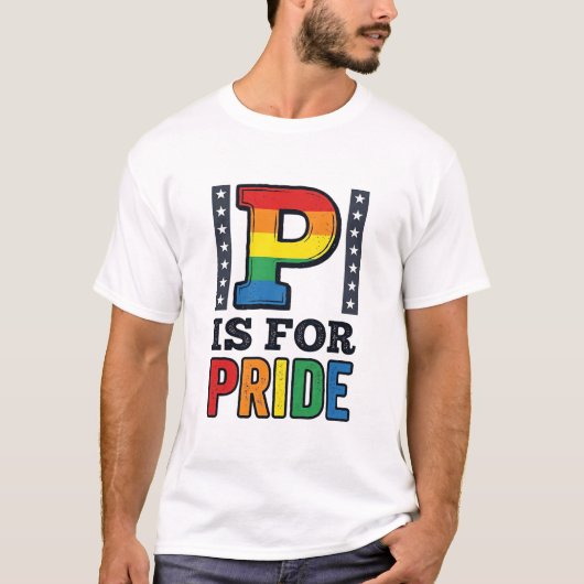 Retro Pride Letter P Regenboog Shirt Ontwerp_1 (Voorkant)