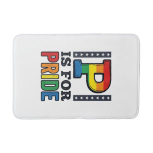 Retro Pride Letter P Regenboog Shirt Ontwerp_1 Badmat