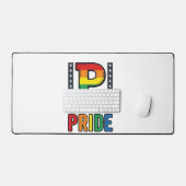 Retro Pride Letter P Regenboog Shirt Ontwerp_1 Bureaumat (Keyboard & Muis)