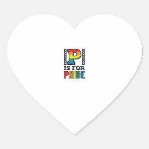 Retro Pride Letter P Regenboog Shirt Ontwerp_1 Hart Sticker