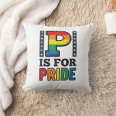 Retro Pride Letter P Regenboog Shirt Ontwerp_1 Kussen (Deken)