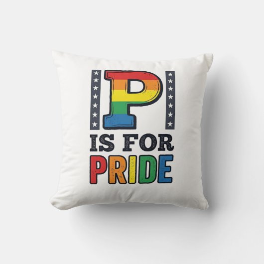 Retro Pride Letter P Regenboog Shirt Ontwerp_1 Kussen (Voorkant)