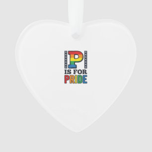 Retro Pride Letter P Regenboog Shirt Ontwerp_1 Ornament