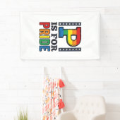 Retro Pride Letter P Regenboog Shirt Ontwerp_1 Spandoek (Insitu)