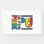 Retro Pride Letter P Regenboog Shirt Ontwerp_1 Spandoek (Horizontaal)