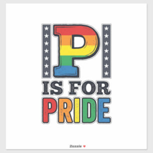 Retro Pride Letter P Regenboog Shirt Ontwerp_1 Sticker