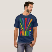  Retro Pride LGB Rainbow Sunray Flag T-shirt (Voorkant volledig)