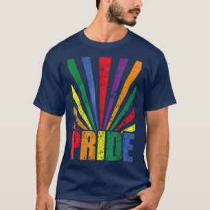  Retro Pride LGB Rainbow Sunray Flag T-shirt