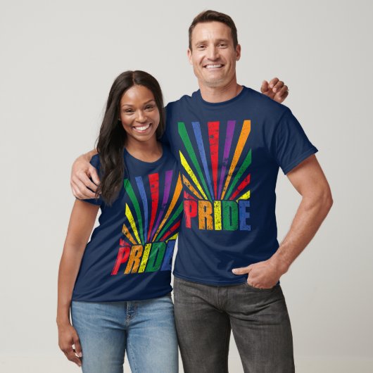  Retro Pride LGB Rainbow Sunray Flag T-shirt (Unisex)