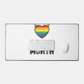 Retro Pride Maand Gehoornde Hart Shirt Ontwerp_1 Bureaumat (Keyboard & Muis)