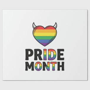 Retro Pride Maand Gehoornde Hart Shirt Ontwerp_1 Cadeaupapier