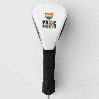 Retro Pride Maand Gehoornde Hart Shirt Ontwerp_1 Golfheadcover