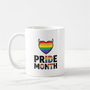 Retro Pride Maand Gehoornde Hart Shirt Ontwerp_1 Koffiemok