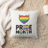 Retro Pride Maand Gehoornde Hart Shirt Ontwerp_1 Kussen (Deken)