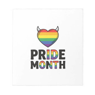 Retro Pride Maand Gehoornde Hart Shirt Ontwerp_1 Notitieblok