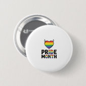 Retro Pride Maand Gehoornde Hart Shirt Ontwerp_1 Ronde Button 5,7 Cm (Voorkant /achterkant)