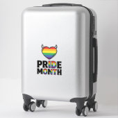 Retro Pride Maand Gehoornde Hart Shirt Ontwerp_1 Sticker (Koffer)