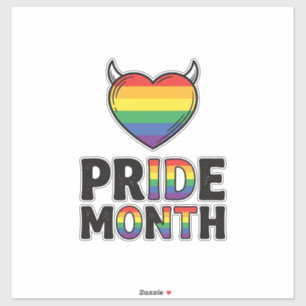 Retro Pride Maand Gehoornde Hart Shirt Ontwerp_1 Sticker