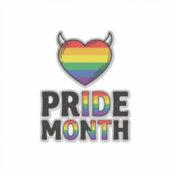 Retro Pride Maand Gehoornde Hart Shirt Ontwerp_1 Sticker (Voorkant)