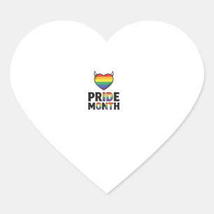 Retro Pride Maand Gehoornde Hart Shirt Ontwerp_1 Sticker
