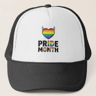Retro Pride Maand Gehoornde Hart Shirt Ontwerp_1 Trucker Pet