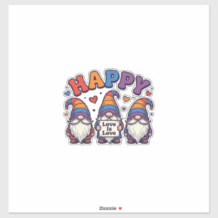 Retro Pride Maand Gnome Regenboog Shirt Ontwerp_1 Sticker