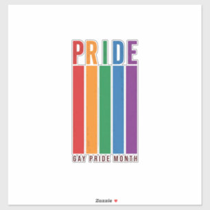 Retro Pride Maand Regenboog Typografie Shirt Ontwe Sticker