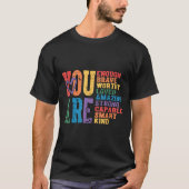 Retro Pride Mental Health You Are Enough Brave Wor T-shirt (Voorkant)
