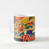 Retro Pride Month LGBTQ-viering Koffiemok (Voorkant links)