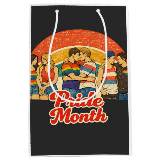 Retro Pride Month LGBTQ-viering Medium Cadeauzakje