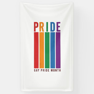 Retro Pride Month Regenboog Typografie Shirt Ontwe Spandoek