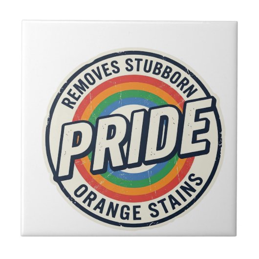 Retro Pride Protest Regenboirde Vectorontwerp_ Tegeltje (Voorkant)
