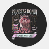 Retro Princess Donut Dungeon Crawler Carl Book Lov Ronde Sticker (Voorkant)